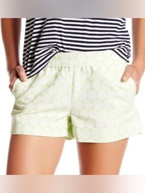 J. CREW Boardwalk Suzy Circles Lime Shorts Size 6 NWT